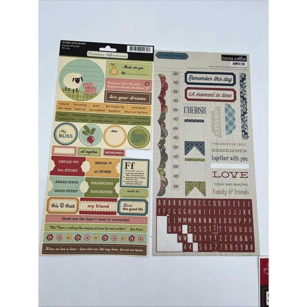 Scrapbooking Destash Lot My Minds Eye Echo Park Teresa Collins Stickers Rubons